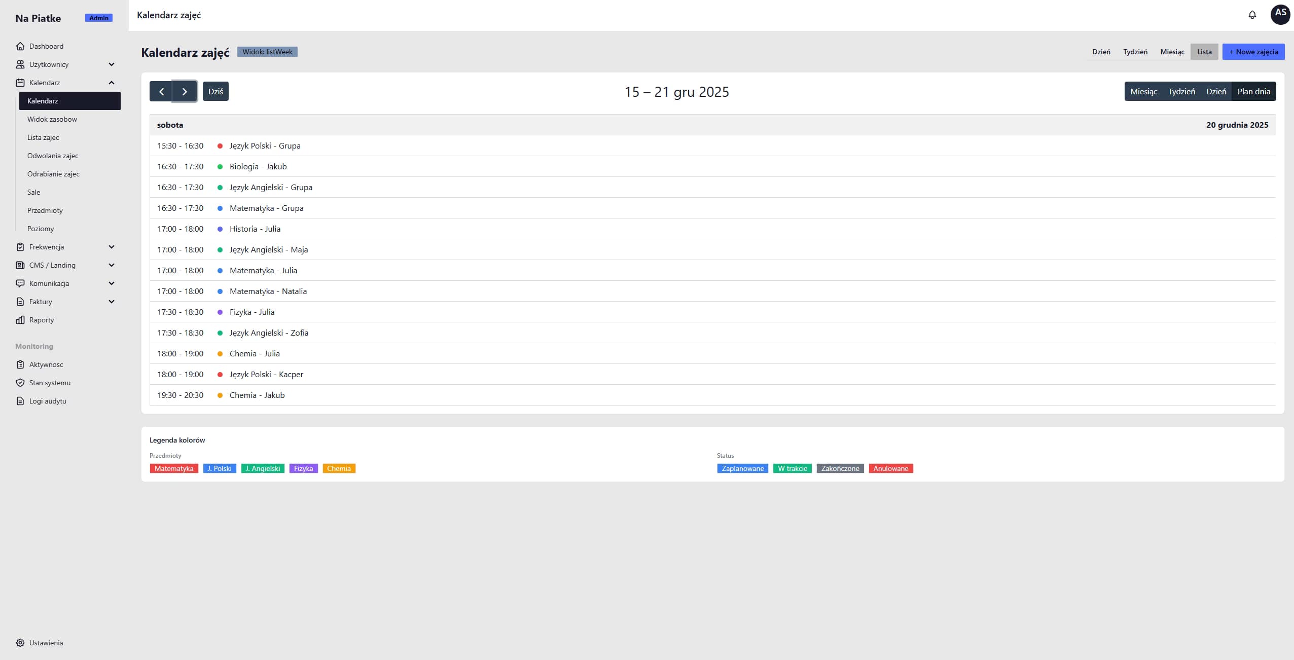 TutorHub lesson calendar with tutor and room resource views