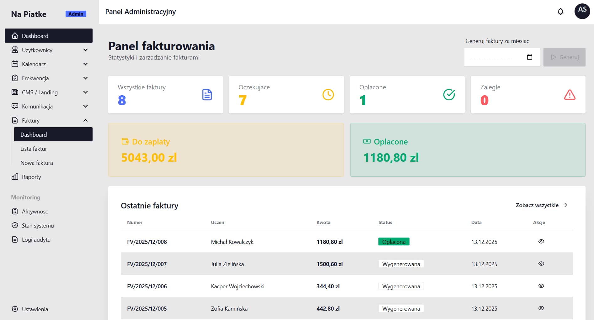 TutorHub automated invoicing with VAT calculations