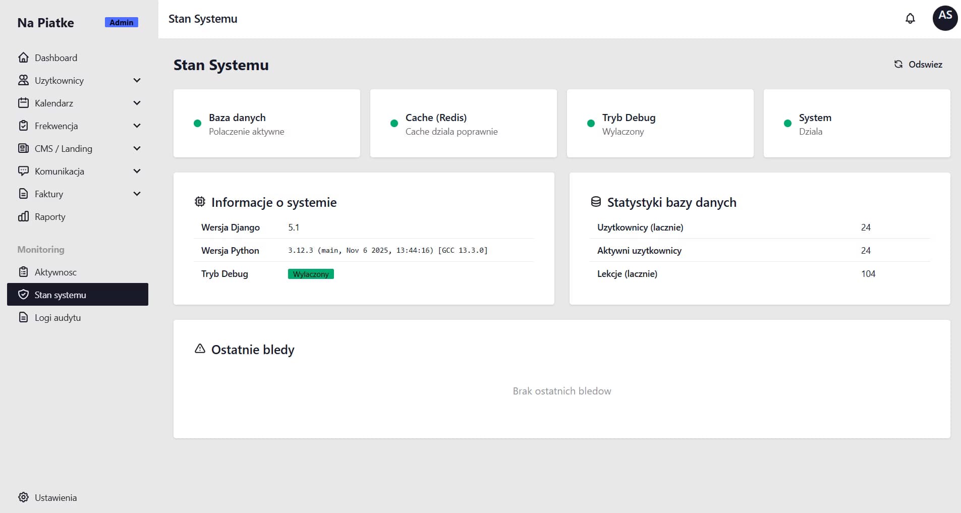 TutorHub system settings panel
